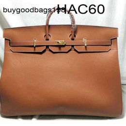 Hac60 Handbag Handmade 7a Extra Large Totes Bag Business Travel Shoulder Bags Designer Brk Handbags 60cm Hac Capacity Domineering Mens Leather Have Logo LLLB