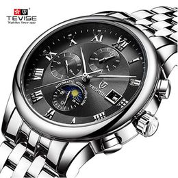 TEVISE Mens Watches Men Automatic Mechanical Watch Self Wind Stainless steel Business Military Wristwatch Relogio Masculino221D