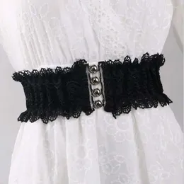 Belts Korean Version Women's Elasticated Stretch Lace Waist Seal Fashion Versatile Embellished Dress Belt Accessory