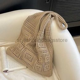 Shoulder Bags Retro Knitted Bag Mesh Hollowed-out Woven Gentleness Style Women Imitation Wool Handbag 2023stylishhandbagsstore