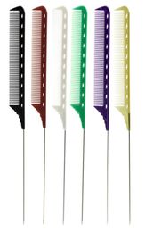 6PcsLot Stainless Steel Rat Tail Comb Set Unbreakable Resin Teeth Hair Cutting Comb Salon Barbers Styling Hairdressing Tools9928661