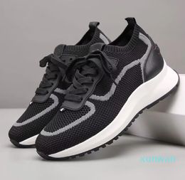 Famous Design Davyn Sneakers Shoes Men OutlineKnitted Fabric & Calf Leather Trainers Discount Skateboard Walking With Box