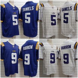 9 Joe Burrow LSU TIGERS College Football Jersey 5 Jayden Daniels White Purple Stitched Burrow Football College Jerseys Mens