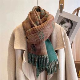 26% OFF Korean version double-sided small fragrant style new checked fashionable versatile for autumn winter warm and thick shawl dual purpose scarf