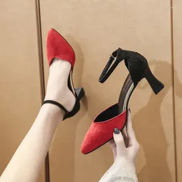 Dress Shoes Korean Version All-match Thick Heel Pointed Fashion Comfortable High Heels 2023 Sexy Wedding Rubber