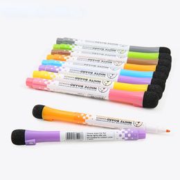 12Pcs Whiteboard Markers Erasable Liquid Chalk Markers with Eraser Office Supplies 8 Colours Quick Drying 231227