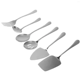 Dinnerware Sets Stainless Steel Cake Knife Forks Spoons Kit Kitchen Supplies Large Serving Utensils Flatware