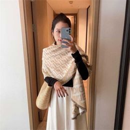 16% OFF scarf Autumn Winter New Letter Scarf Europe and America Thickened Dual Use Cashmere Women's Warm Neck Fashion Shawl