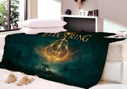 Blankets Elden Ring Rings Blanket Fleece Undead Knight Dark Souls Games Lightweight Thin Throw For Bed Bedroom QuiltBlankets1115232