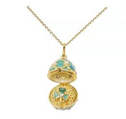 Pendant Necklaces Selling Enamel Drop Can Open Flowers Easter And Christmas Gifts With Egg Necklace9736610