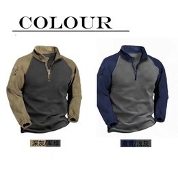 Men's Tactical Outdoor Polar Wool Jacket Hunting Suit Warm Zipper Decorative Pullover Windproof Coat Hiking Sweater 240116