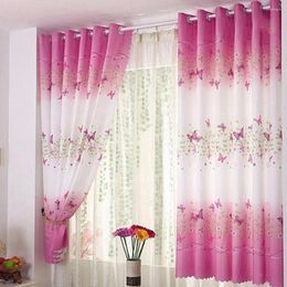 Curtain Curtains Drapes Fashion Easy To Instal Butterflies Stretch Short Window Decor For Girls Room