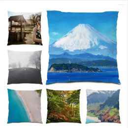 Pillow 45x45 Island Natural Landscape Throw Covers Bed Modern Living Room Cover Polyester Linen Home Decor E1025