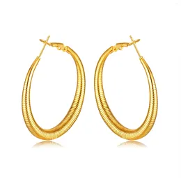 Hoop Earrings Stainless Steel For Woman 2023 Trending Round Earring Gold Colour Fashion Hoops Vintage Girls Party Gift