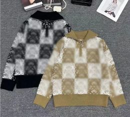 23LOE de alta qualidade suéteres de luxo de luxo de manga longa com zíper com zíper de caxemira pullover designer suéter feminino roupas