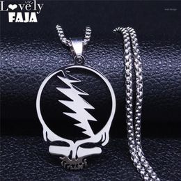 Pendant Necklaces Skull Stainless Steel Chain Necklace For Men Women Silver Colour Jewellery Cadenas Mujer N4206S031239o
