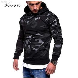 Hoodies DIMUSI Mens Casual Slim Camouflage Windbreaker Sweatshirt Hooded Mens Streetwear Hip Hop Hoodies Sportswear Tracksuits Y0111