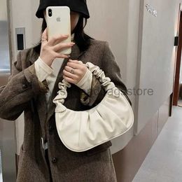 Shoulder Bags Stylish Pleated Handlebags for Women PU Cloud Leisure Armpit Bag Shopping Underarm Female Fashion Handbagstylishhandbagsstore