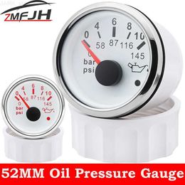 Oil Pressure Gauge AD Universal Car Oil Pressure Gauge 52mm Digital Oil Pressure Indicator 0-5 Bar 0-10 Bar For Motorcycle Boat Truck Marine 9-32VL231228L231228