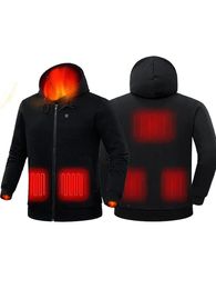ENjoyce Men Outdoor Intelligent Heating Hoodies Sweatshirts Winter Warm Heated Clothes Usb Thermal Heat Jacket Sportswear P5103 231228