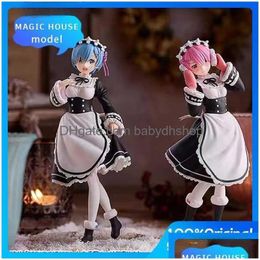 Manga Original Gsc Pop Up Parade Re Life In A Different World From Zero Rem Ram 21Cm 1/7 Pvc Action Figure Toys T230606 Drop Deliver Dherv