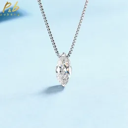 Pendants PuBang Fine Jewelry Solid 925 Sterling Silver Marquise Cut Moissanite Diamond Pendant Necklacefor Women Party Gift
