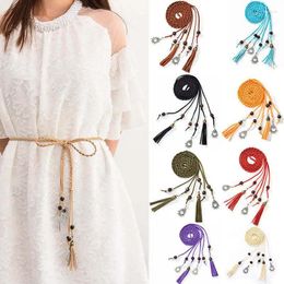 Belts Woven Tassel Waist Chain For Women Dress Tassles Braided Style Belt Knot Retro Rope Decorated Thin