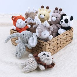 Baby Crochet Stuffed Dolls Plush Toys Kawaii Stuff Soft Cotton Knitted Hand Puppet Mini Cuddle For born Early Educational Toy 231227