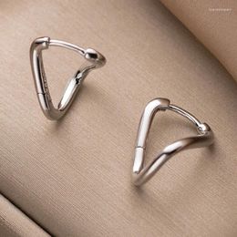 Hoop Earrings S925 Sterling Silver Twisted Irregular Premium Feel Fashion Women's Geometric