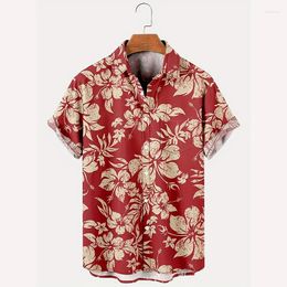 Men's Casual Shirts Retro Hawaiian Shirt 3d Printed Floral Short Sleeve Men Women Beach Aloha Oversized Loose Tops Blouse