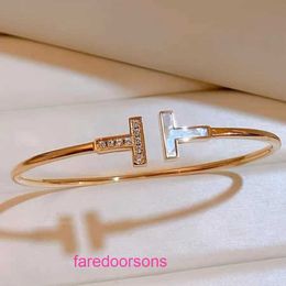 Tifannissm Design Women Bead Bracelets Charm Luxury Jewellery for Lady Gift Double T Bracelet Electroplated 18K Rose Gold High Edition Female With Original Box LEXS