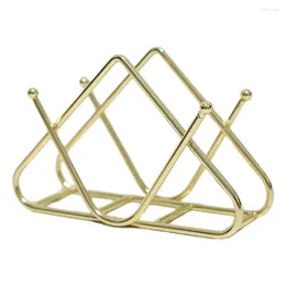 Kitchen Storage Tabletop Napkin Holder Iron Paper Towel Stainless Steel Triangle With Capacity For Office Bar