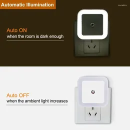 Night Lights LED Light Mini Cute Wall Plug-in Auto Sensor Bedside Lamp For Bedroom Kid's Room Hallway Corridor Stairs EU 220V