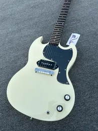 Chitarra elettrica standard SG, bianco latte, cartuccia P90, accordatore retrò, disponibile, spedizione gratuita