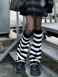 Women Socks E Girl Goth Knitted 90s Vintage Stockings Knee High Harajuku Preppy Punk