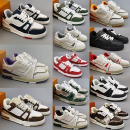 2024 Designer Men Sneaker Virgil Trainer Casual Shoes Low Calfskin Leather Abloh White Green Red Blue Overlays Outdoor women Sneakers EUR 36-45