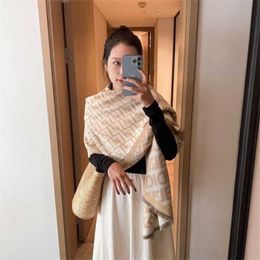 22% OFF scarf Autumn Winter New Letter Scarf Europe and America Thickened Dual Use Cashmere Women's Warm Neck Fashion Shawl