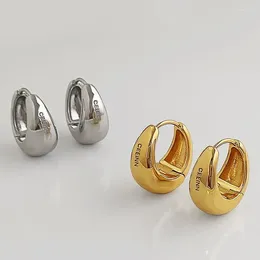 Hoop Earrings French Vintage Luxury Jewelry For Woman Fashion Accessories Stainless Steel Gold Plated
