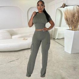 Women's Two Piece Pants Casual Women Tracksuit Biker Set T Shirt And Long Macthing Suit Clothes For Outfit