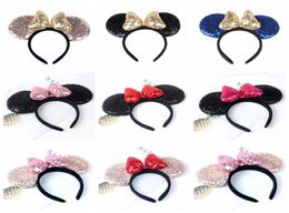 Sequin Mouse Ears Headbands Kids Sequin Bow Headbands Hairband Baby Girls Birthday Party Shiny Headdress HHA8141134649