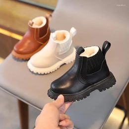 Boots Autumn Winter Leather Children For Girls And Boys - Fashion Plush Snow