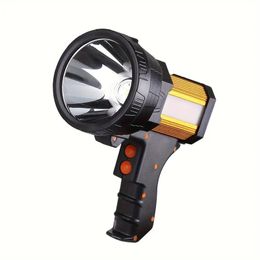 1pc Portable Search Light, USB Rechargeable Strong Light Super Bright High-power LED Strong Light Suitable For Outdoor Camping, Hiking And Night Riding.