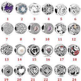 925 Sterling Silver bead charms Four-leaf clover love lipstick pendant Fit Bracelet Jewellery DIY women luxury Gift7211455