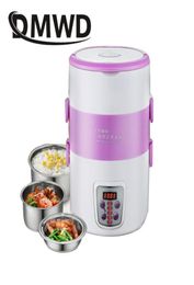 Multifunction electric Rice Cooker smart Appointment 3 Layers mini stainless steel heating cook lunch box Container Steamer 220V 21323421