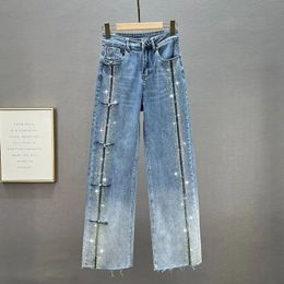 Baggy Jeans With Rhinestones Oversize Pants Womens Trousers Woman Clothing Japanese Y2k Streetwear Street Wear Korean Fashion 231228