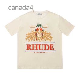 23new Mens t Shirt Rhude Designer Pure Cotton Tees Street Fashion Casual Couple Matching Short Sleeves S-xl 6AOK