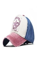 Summer New Baseball Caps Men and Women Letters Printing Cotton Sun Hats Outdoor Washing Stitching Ripped Hats1812475