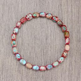 Strand Women Bohemia Bracelets Colourful Imperial Jasper Stone Beads Bracelet Fashion Men Bangle Friendship Lover Couples Jewellery