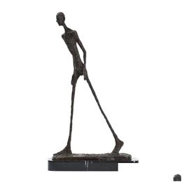 Other Arts And Crafts Walking Man Statue Bronze By Cometti Replica Abstract Skeleton Scpture Vintage Collection Art Home Decor 210329 Dhbrg