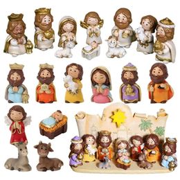 Nativity Sets For Christmas 10pcs Resin Manger Scene Ornaments Jesus Figurines Sets With Virgin Mary Figures Nativity Statue 231227